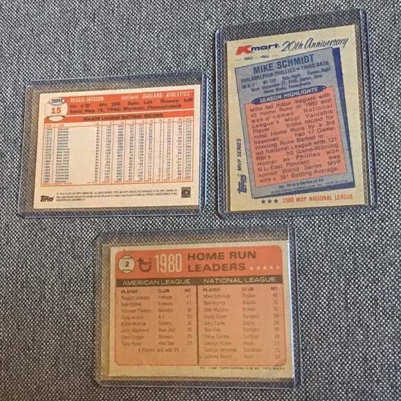 Reggie Jackson 1980 Topps Chewing Gum Baseball-Mike Schmidt (KMart Special MVP) - Picture 2 of 2